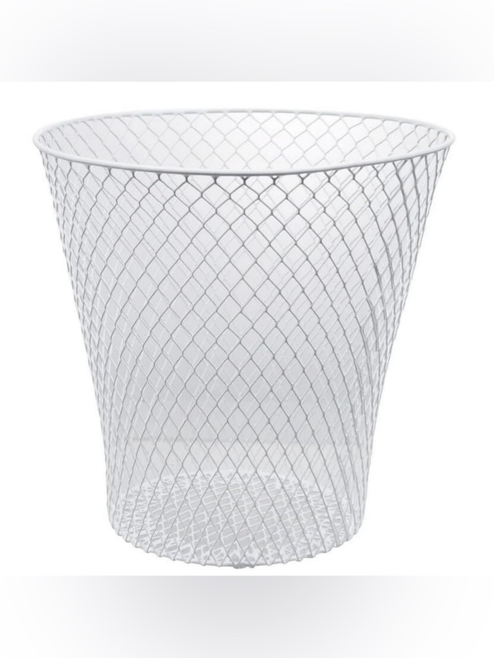 Essentials Wire Mesh Waste Basket (White)